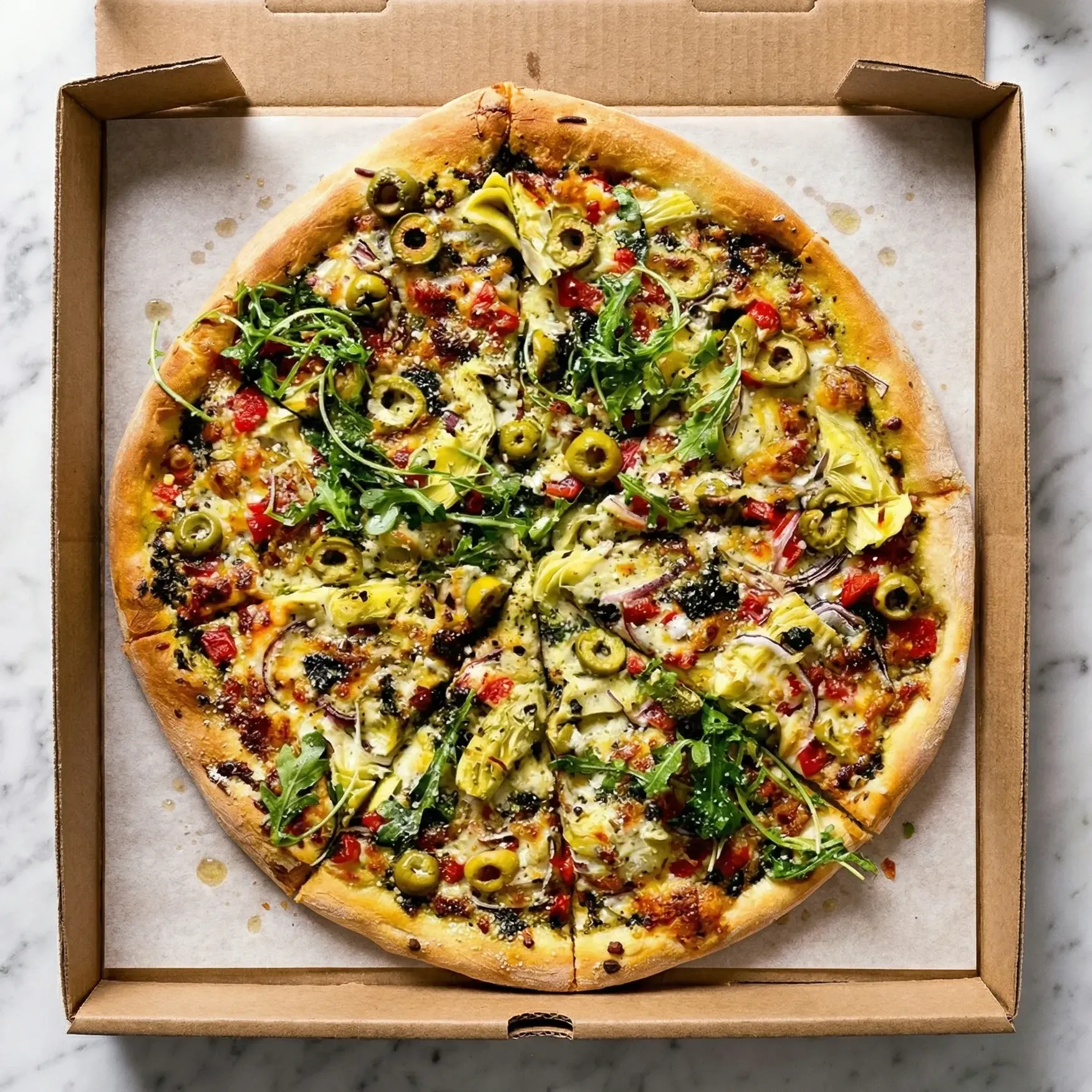 Mediterranean pizza at THE YYC PIZZA in Nolan Hill, Calgary